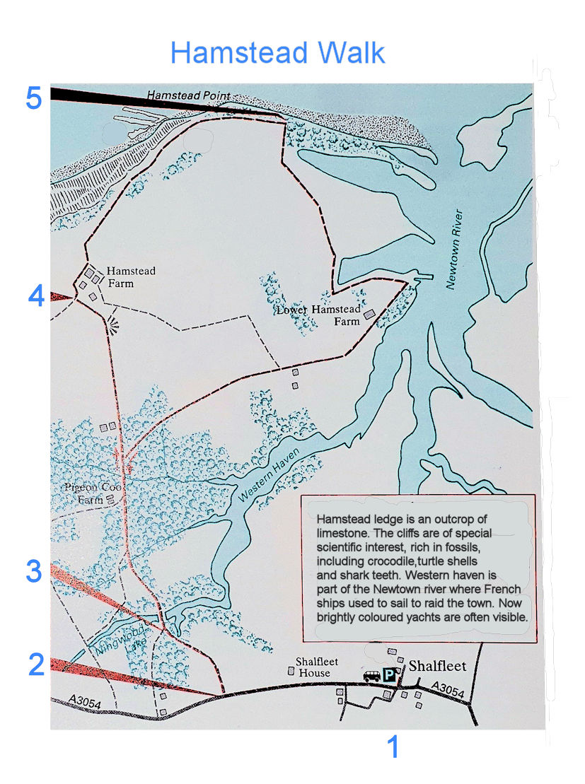 Map of the Hamstead Walk route