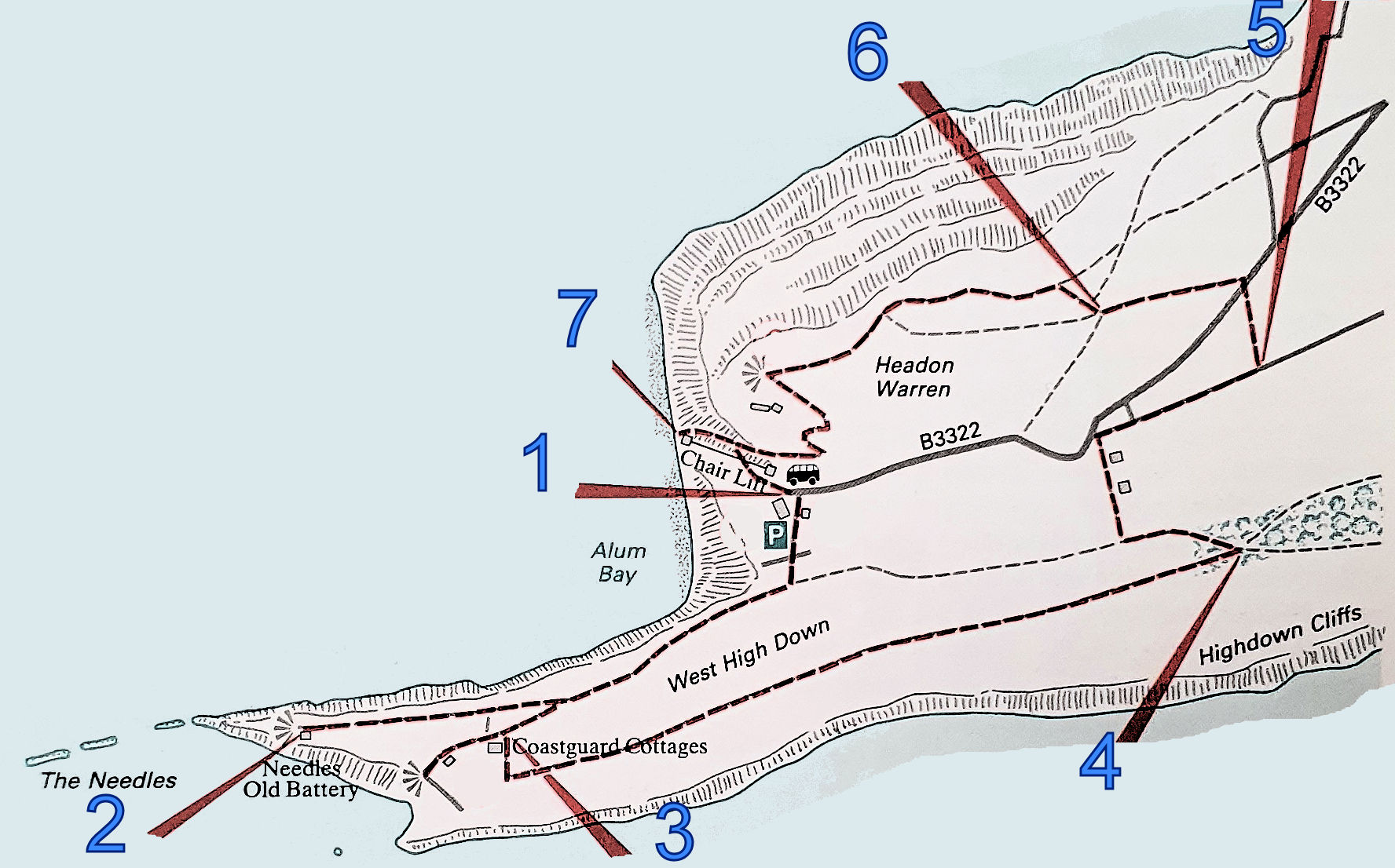Map of the Coastal Cliff Walk route