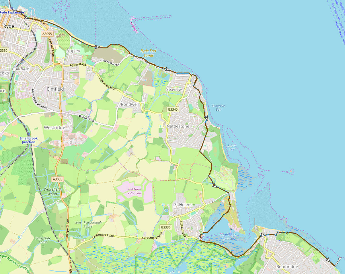 Map of the Yar Estuary Walk route